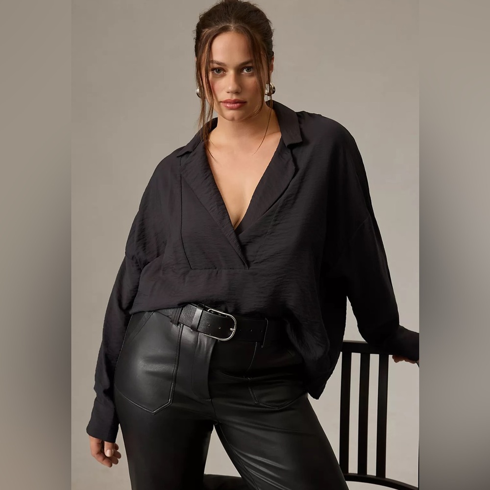 Anthropologie “Dylon” wide placer blouse NWOT